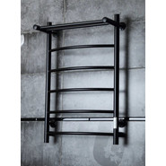 Полотенцесушитель электрический Тругор Пэк сп 5 ВГП с полкой П6 500х800 мм, чёрный (возможность скрытого подключения) 00-00042758 фото 2