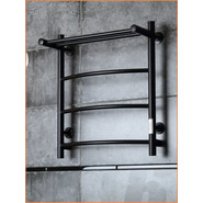 Полотенцесушитель электрический Тругор Пэк сп 5 ВГП с полкой П4 500х600 мм, чёрный (возможность скрытого подключения) 00-00042757 фото 4