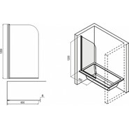 Шторка для ванны Loranto CS-F01 65х120 см, хром/прозрачное фото 3