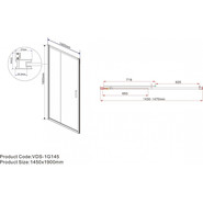 Душевая дверь Vincea Garda 145 см VDS-1G145CH, хром/шиншилла фото 6