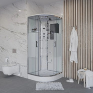 Гидробокс Niagara Ultra NG-3012-01 120x120 см, хром/прозрачное/матовое (безсиликоновая сборка) фото 