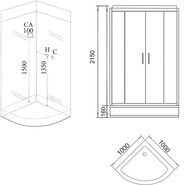 Гидробокс Grossman 100 см GR141, белый/прозрачное фото 3