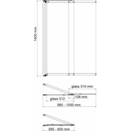 Шторка для ванны WasserKraft Main 100 см 41S02-100L Matt glass Fixed, хром/матовое фото 2