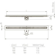 Трап Veconi Slim-line 70 см V700SL, хром глянцевый фото 5