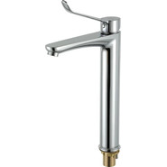 Смеситель для раковины высокий с локтевой (хирургической) ручкой Gappo G1021-21, Цвет производителя: хром фото 