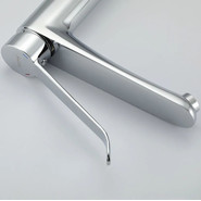 Смеситель для раковины высокий с локтевой (хирургической) ручкой Gappo G1021-21, Цвет производителя: хром фото 3