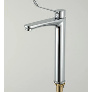 Смеситель для раковины высокий с локтевой (хирургической) ручкой Gappo G1021-21, Цвет производителя: хром фото 5
