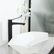 Смеситель для раковины высокий с локтевой (хирургической) ручкой Gappo G1021-26, черный, Цвет производителя: чёрный фото 4