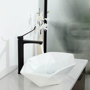 Смеситель для раковины высокий с локтевой (хирургической) ручкой Gappo G1021-26, черный, Цвет производителя: чёрный фото 5