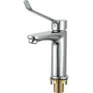 Смеситель для раковины с локтевой (хирургической) ручкой Gappo G1021, Цвет производителя: хром фото 