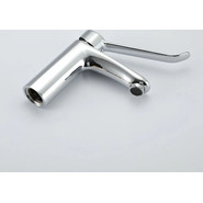 Смеситель для раковины с локтевой (хирургической) ручкой Gappo G1021, Цвет производителя: хром фото 2