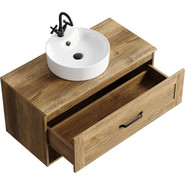 Тумба подвесная со столешницей Aqwella Craft 100 см CRF0110DB, дуб балтийский фото 2