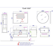 Тумба подвесная со столешницей Aqwella Craft 100 см CRF0110DB, дуб балтийский фото 5