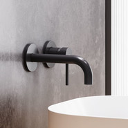 Смеситель для раковины настенный Damixa Scandinavian Pure 360260300, черный, Цвет производителя: чёрный фото 2