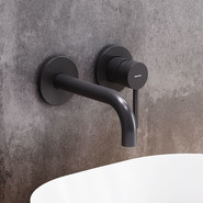 Смеситель для раковины настенный Damixa Scandinavian Pure 360260300, черный, Цвет производителя: чёрный фото 3