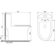 Унитаз-моноблок безободковый Sole Frime с тонкой крышкой микролифт фото 5
