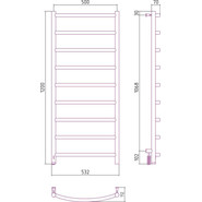 Полотенцесушитель электрический Сунержа Галант 4.0 П9 1200x500 мм 15-0830-1250 L, тёмный титан муар фото 5