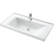 Тумба подвесная с раковиной Mirsant Soho quadro 100/2 см с доводчиком (раковина Deep 100), белый фото 2