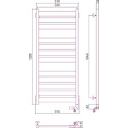 Полотенцесушитель электрический Сунержа Центурион 2.0 П12 1200x500 мм 15-5603-1250 R, тёмный титан муар фото 5