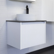 Тумба подвесная с раковиной Comforty Марсель 60 см, белый матовый фото 