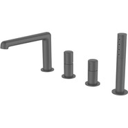 Смеситель для ванны BelBagno Uno UNO-BVD4-NERO, чёрный матовый, Цвет производителя: чёрный матовый фото 