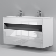 Тумба подвесная с раковиной Am.Pm Func 120 см M8FFUX1201WG, белый глянцевый, Цвет фасада: белый фото 6