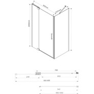 Душевое ограждение Vincea Extra 80-90x100 см VSR-1E809010CL (стекло 8 мм), хром/прозрачное фото 4