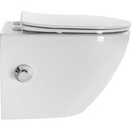 Унитаз-биде подвесной безободковый BelBagno Uno BB3105CHR-BS/SC с крышкой микролифт фото 2