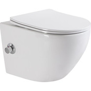 Унитаз-биде подвесной безободковый BelBagno Uno BB3105CHR-BS/SC с крышкой микролифт фото 