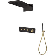 Душевая система для душа Boheme Fusion 130-BG, чёрный/золото, Цвет производителя: чёрный, золото фото 
