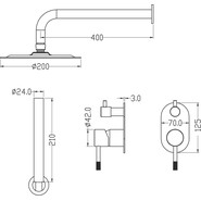 Душевая система для душа Boheme Uno 464-NB, nickel brush, Цвет производителя: nickel brush фото 2