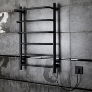 Полотенцесушитель электрический Тругор Пэк сп 19 П6 500х800 мм (возможность скрытого подключения) 00-00045111, чёрный фото 2