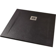 Поддон Sanitana Rocks 90x90 см, чёрный фото 