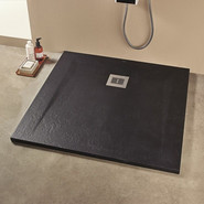 Поддон Sanitana Rocks 90x90 см, чёрный фото 2