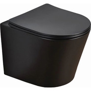 Инсталляция с подвесным безободковым унитазом Azario Teramo AZ-8010-1000+AZ-053E-R-MB SP+AZ-8200-0087/AZ-P57-0190, черный матовый фото 4