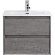 Тумба подвесная с раковиной BelBagno KRAFT 39-600/390-2C-SO-CG 60 см, Cemento Grigio фото 