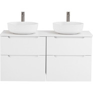 Тумба подвесная со столешницей BelBagno Etna 120 см ETNA-H60-600-2C-SO-BL-P+EK-120-2-BO, Цвет фасада: Bianco Lucido фото 