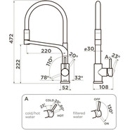 Смеситель для кухни Omoikiri Sinto 2 Plus BN-WH 4994468, нержавеющая сталь/белый фото 2