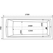 Ванна акриловая Azario Бали 170x75 см БАВ0104, Размер - мм: 1700х750 фото 6