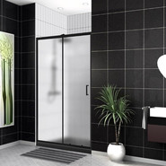 Душевая дверь BelBagno 120 см UNO-195-BF-1-120-P-NERO, чёрный/рифлёное фото 