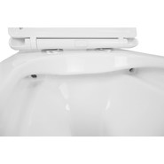 Унитаз подвесной безободковый Azario Moneo AZ-0062 с тонкой крышкой микролифт фото 5