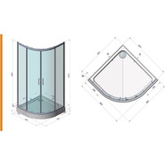 Душевое ограждение Радомир Смарт 90x90 см, хром/прозрачное в комплекте с поддоном фото 2