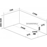 Ванна акриловая Azario Тенза 170x75 см ТНВ0102, Размер - мм: 1700х750 фото 3