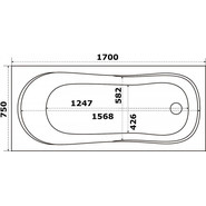 Ванна акриловая Azario Тенза 170x75 см ТНВ0102, Размер - мм: 1700х750 фото 5