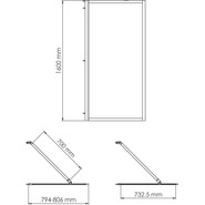 Шторка для ванны WasserKraft Abens 80 см 20W01-80BG, золото матовое/прозрачное фото 3