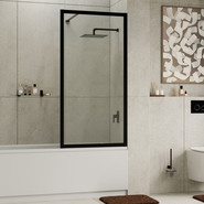 Шторка для ванны WasserKraft Abens 80 см 20W01-8MB, чёрный матовый/прозрачное фото 2