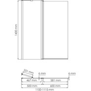 Шторка для ванны WasserKraft Salm 110 см 27P02-110, серебристый/прозрачное фото 3