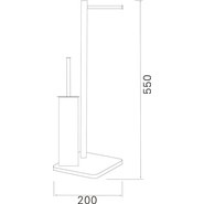Стойка с держателем и ёршиком Azario Altre AZ-421B, цвет чёрный матовый фото 2
