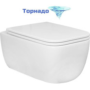 Унитаз подвесной безободковый Azario Flavia AZ-0076-UQ1 с крышкой микролифт (Система смыва торнадо) фото 