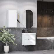 Шкаф подвесной Акватон Оливия 35 см 1A254703OL01L L, белый матовый фото 3